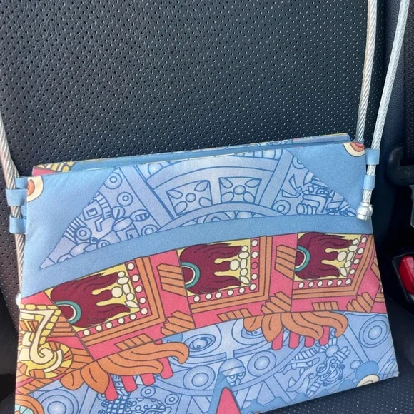 Pineda Covalin Colorful Silk Geometric Pattern Shoulder Bag - Picture 3 of 6